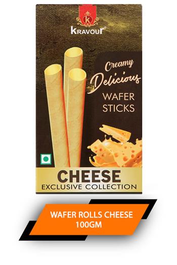 Kravour Wafer Rolls Cheese 100gm